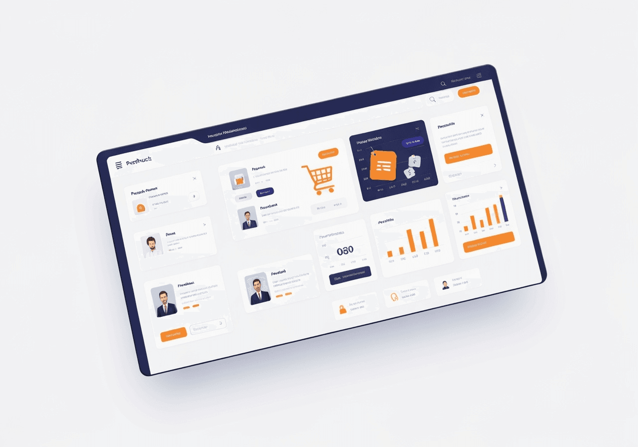 Illustration of a modern E-commerce Platform dashboard